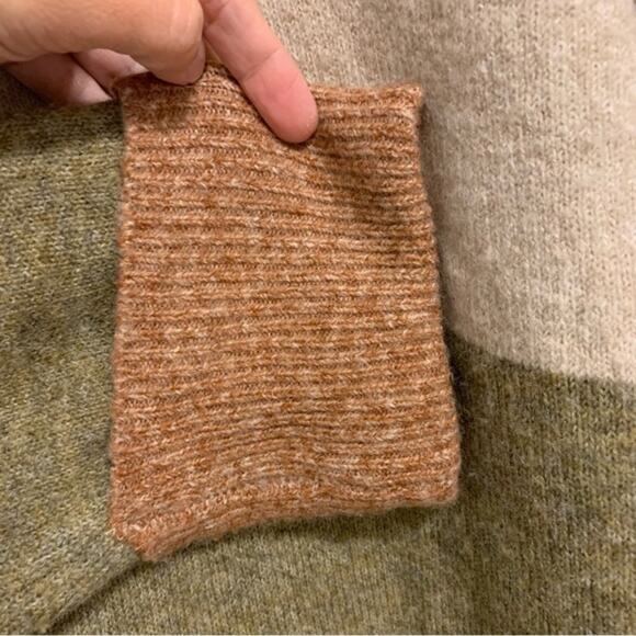 RACHEL Rachel Roy Tan Colorblock Cowl Neck Sweater Dress - Picture 3 of 10